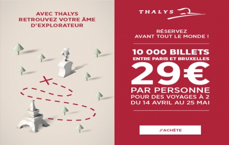 Thalys : promo billets de train entre Paris et Bruxelles en partant à plusieurs