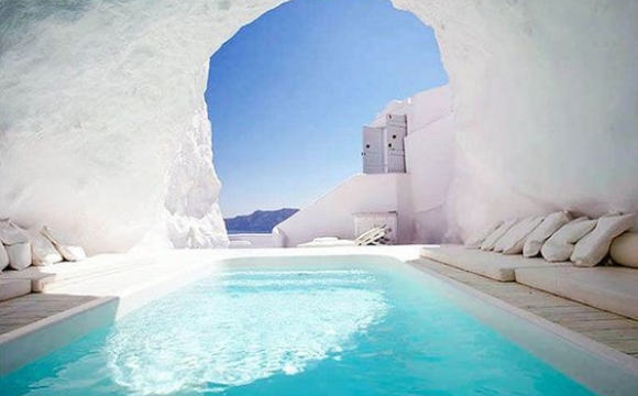 10 piscines de rêve vues sur Pinterest - Katikies Hotel, Santorin-Grèce