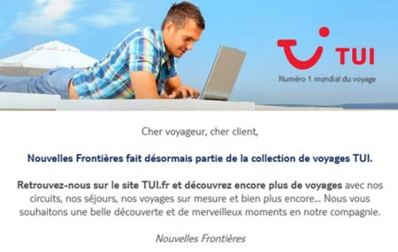 Les offres Nouvelles Frontières intégrées au site de TUI France