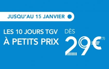 TGV : promo massive billets de train en janvier à partir de 29 €
